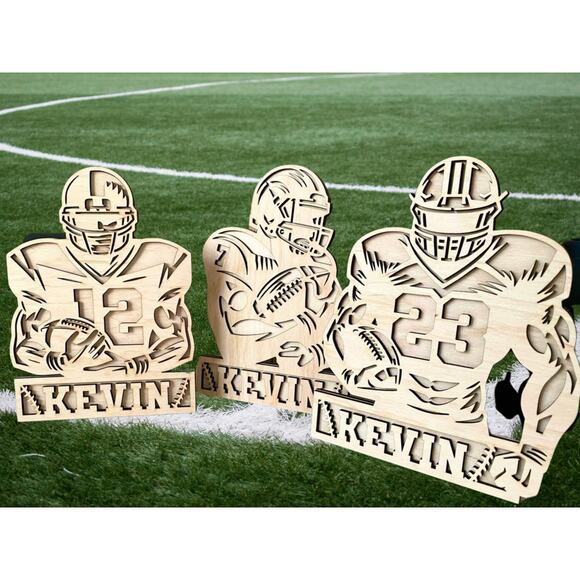Personalized Football Sign Laser Engraved Gift Custom Plaque Sports Trophy - Picture 6 of 7